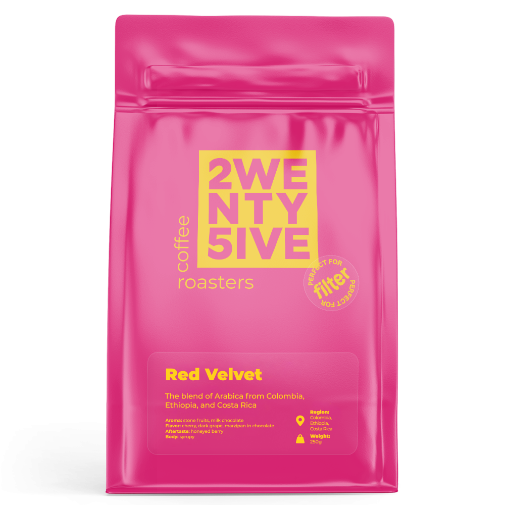 Whole bean coffee, arabica blend Red Velvet 250g