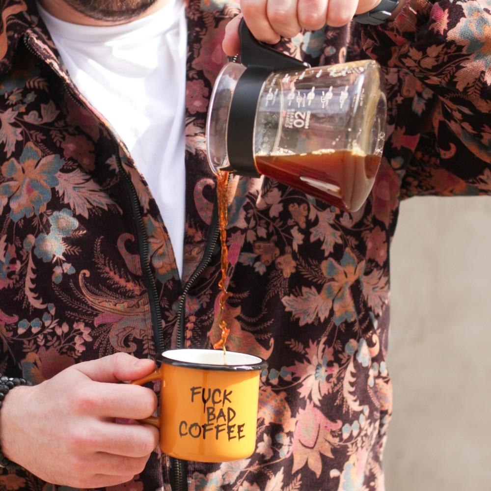 Enamel Mug "Fuck Bad Coffee"
